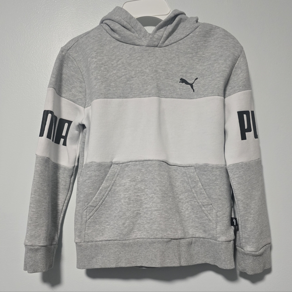 Puma Youth Boy's Size 7-8 Hoodie in Gray and White - Picture 2 of 11